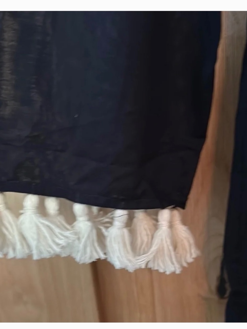 Tory Burch Sandy Tassel Navy Midi Tunic Dress S Coverup NWOT - Picture 7 of 11